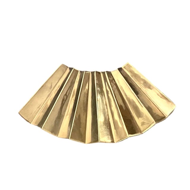Vintage Large Postmodern Brass Eventail / Fan Box For Sale - Image 9 of 10
