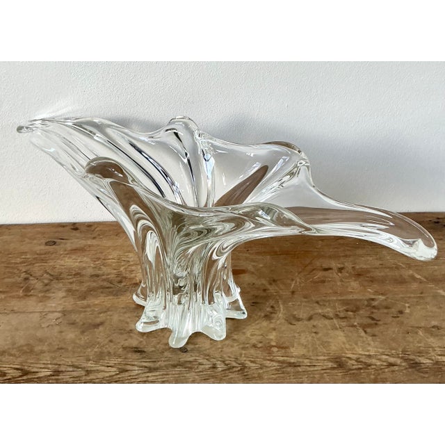 Mid 20th Century Vintage Boho French Crystal Splash Vase For Sale - Image 5 of 12