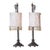 Vintage Bridge Arm Table Lamps With Beaded Shades - Pair For Sale