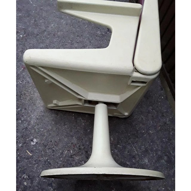 Desk Chair with Purple & White Plastic on Tulip Base, 1970s For Sale - Image 12 of 14