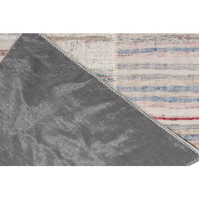 Handwoven Modern Patchwork Kilim Rug in Multicolor Striation, by Rug & Kilim For Sale In New York - Image 6 of 6