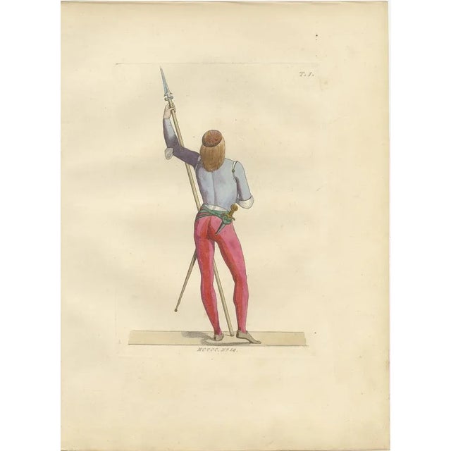 Renaissance Italian Costumes: Soldier, Young Lady, Florentine Noble This captivating set of three hand-colored lithographs...