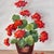 Traditional Vintage Floral Still Life Oil Painting Red Geraniums in Ornate Gilt Frame - Signed by David For Sale - Image 3 of 12