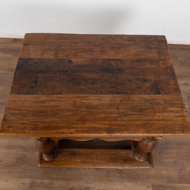 Baroque Danish Oak Side Table Console With Single Drawer For Sale - Image 4 of 16