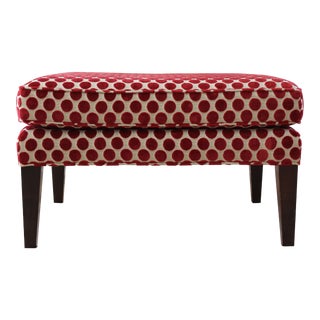 Baker Red Velvet Ottoman For Sale