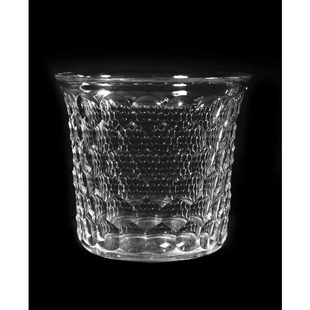 Vintage Crystal Vase with Honeycomb Decoration, France, 1970s For Sale - Image 3 of 5