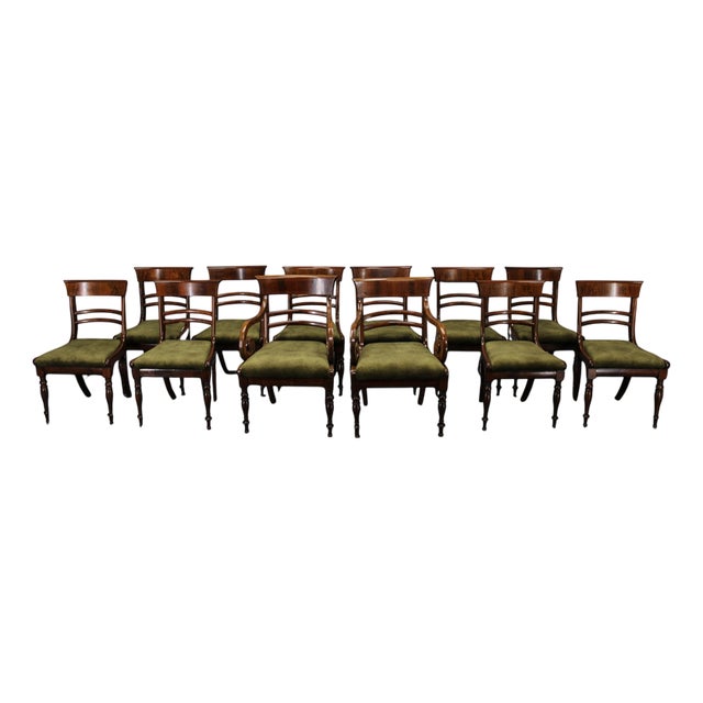 French Art Deco Walnut Dining Armchairs, France, 1930s, Set of 12 For Sale