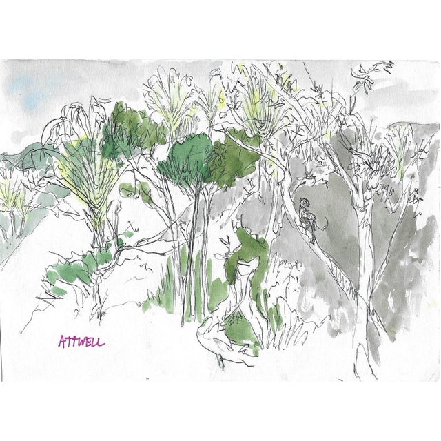 Painting by English artist Ivy Attwell (1895-1985). Attwell traveled extensively all over the world and recorded her...