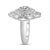 Contemporary 14K White Gold 7/8 Cttw Round and Baguette-Cut Diamond Cluster Ring (H-I Color, SI2-I1 Clarity) - Size 7 For Sale - Image 3 of 5