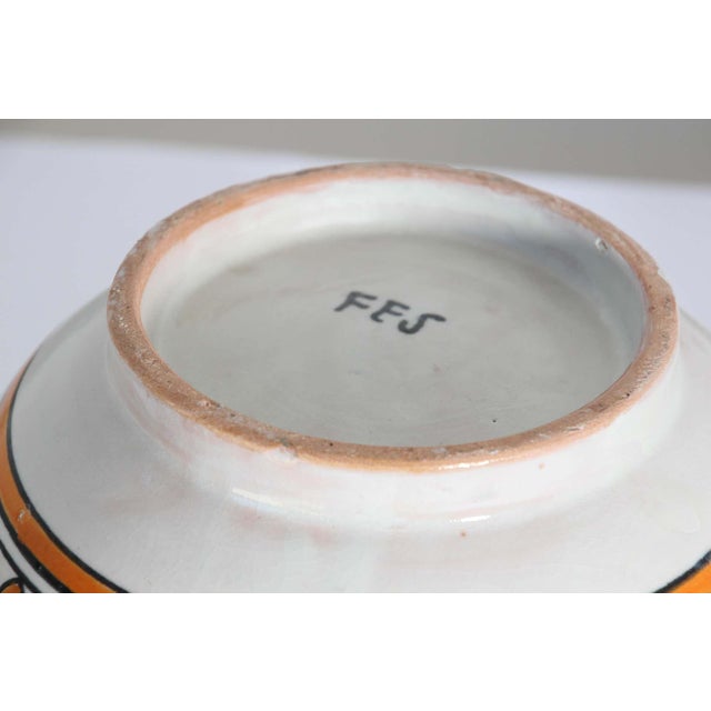 Glazed Moorish Ceramic Covered Jar Handcrafted in Fez Morocco For Sale In Palm Springs - Image 6 of 15