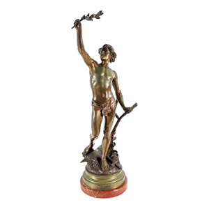 Late 19th Century French Bronze Statue E. Drouot, 'Pax Labor'