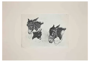 After Charles Coleman, The Donkey in the Roman Countryside, Original Etching, 1992