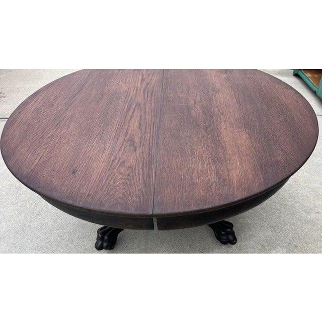 19th Century Original Black Painted Claw Foot Pedestal Coffee Table