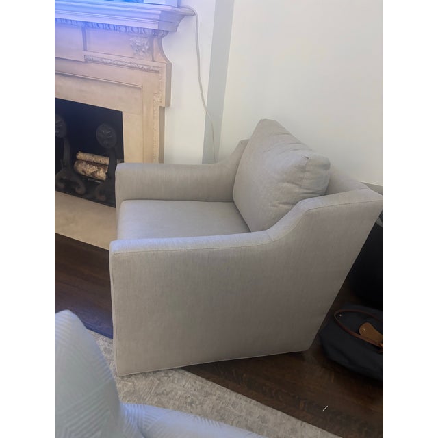 Pair of Pristine Mitchell Gold Swivel GiGi Club Chairs For Sale In New York - Image 6 of 12