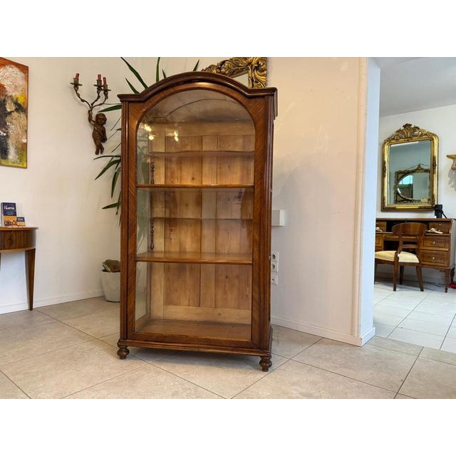 Biedermeier Display Cabinet in Walnut For Sale - Image 3 of 11