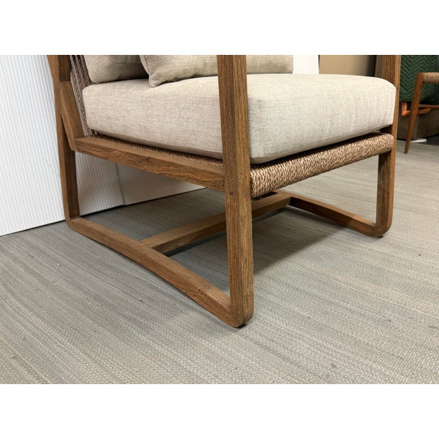 2010s Brownstone Teak Wood Accent Chair, Prototype For Sale - Image 5 of 12
