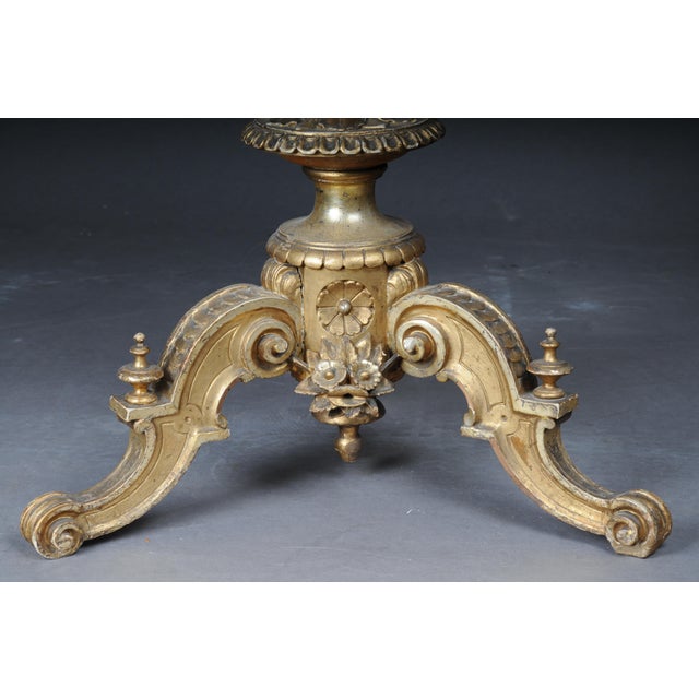 Antique Gilded Side Table with Marble Top, 1860s For Sale - Image 6 of 18
