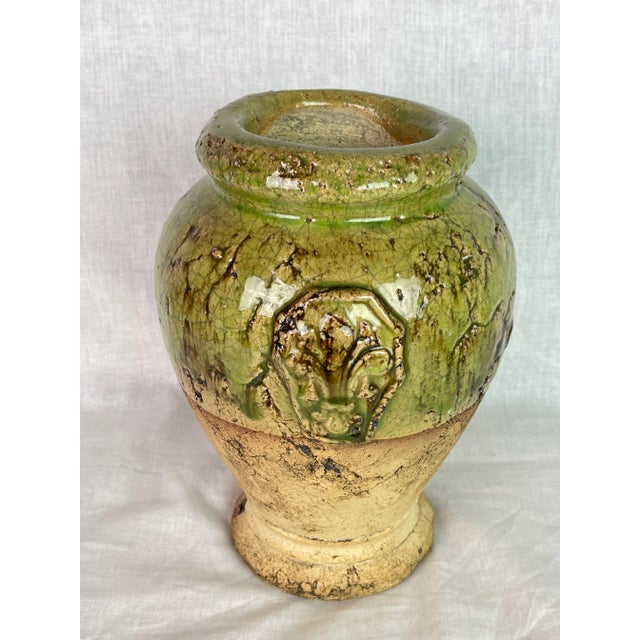 Handcrafted Glazed Pottery Green Water Vessel Vase For Sale - Image 10 of 13
