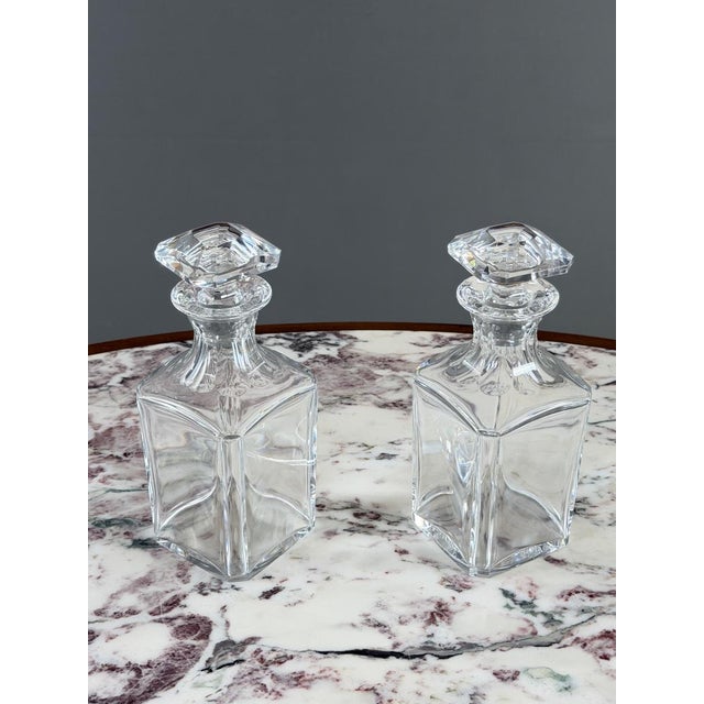 Glass 20th Century Crystal Carafes from Baccarat, Set of 2 For Sale - Image 7 of 10