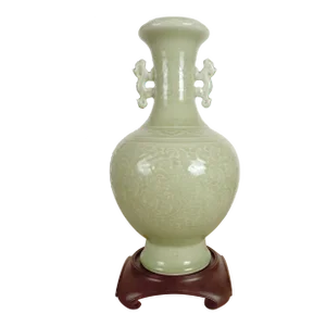 Chinese Celadon Floral Haitangzun Vase