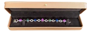 Bochic "Capri" Vintage Ruby & Multi Color Sapphire Bracelet Set In 18K Gold & Silver