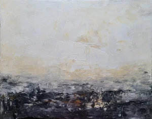 Contemporary Black and White Neutral Original Abstract Acrylic Painting, Art Kr Moehr