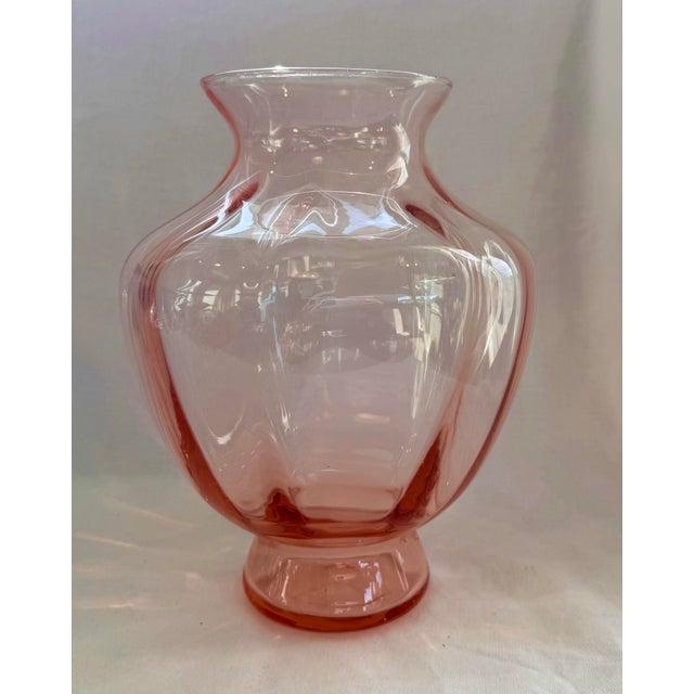 1930s Pink Depression Glass Vase For Sale - Image 5 of 10