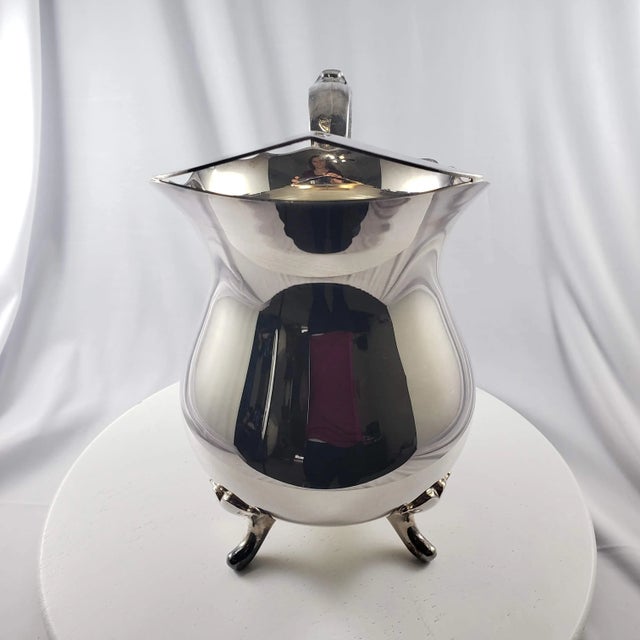 Early 20th Century Antique English Silver Mfg Corporation Metal Water Pitcher Made in u.s.A. For Sale - Image 5 of 8