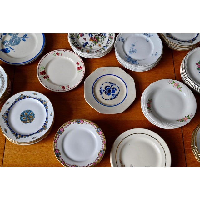 Ceramic 20th Century Porcelain Earthenware Dessert Plates with Various Decorations, 1950s, Set of 62 For Sale - Image 7 of 9