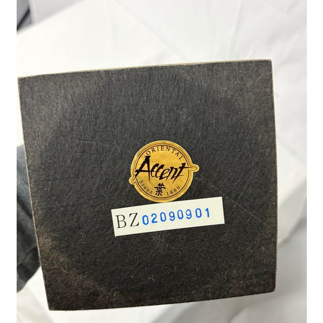 Late 20th Century Neoclassical Style Leather-Wrapped Decorative Urn With Nickel Finial For Sale In Greensboro - Image 6 of 8