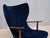 Wood Pragh Armchair in Navy Pierre Frey Velvet from Madsen & Schübel, Denmark, 1950s For Sale - Image 7 of 15