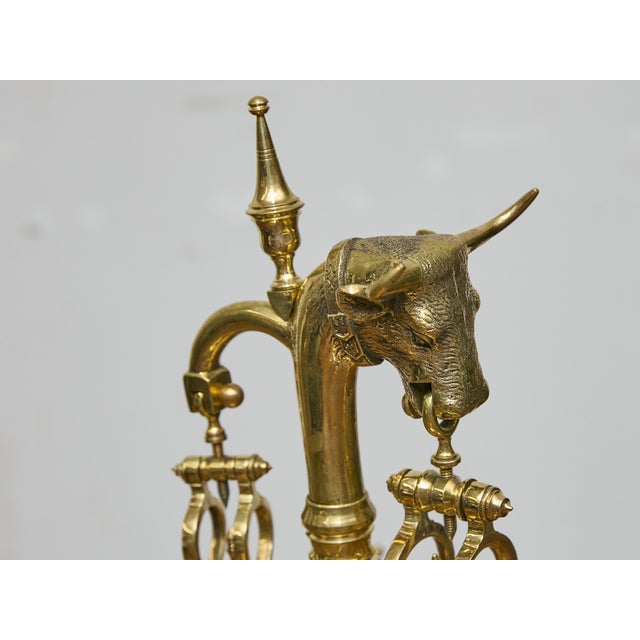 Large 19th Century English Brass Scale With Weights and Bull Finial For Sale - Image 16 of 16