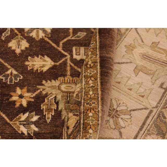 1980s Boho Chic Kafkaz Brown/Tan Wool Rug - 9'9 X 13'10 For Sale - Image 9 of 9