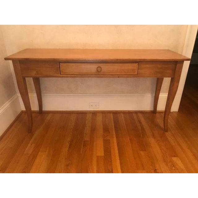 Traditional Ethan Allen Solid Maple Console Table With Drawer Chairish