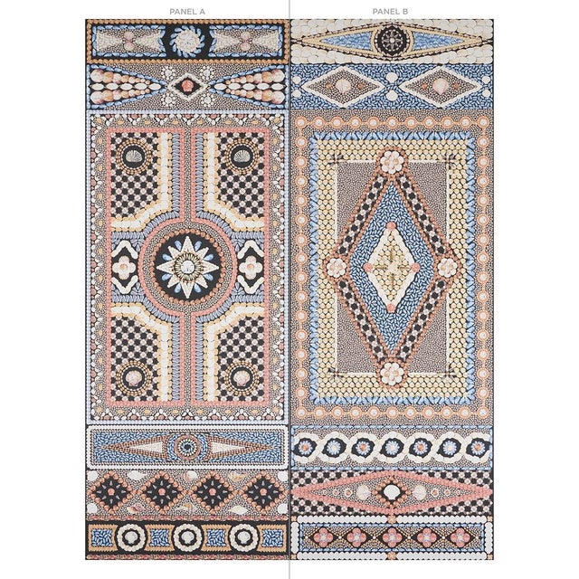 Contemporary Schumacher X Mary McDonald Shell Grotto Panel A in Onyx Multi For Sale - Image 3 of 6