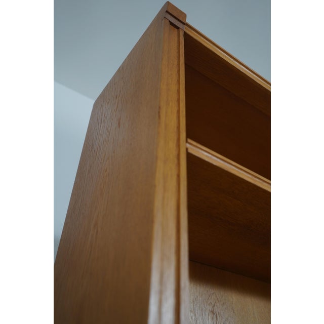 1950s German Mid Century Modern 3 Piece Oak Bookcase Cabinet For Sale - Image 11 of 17