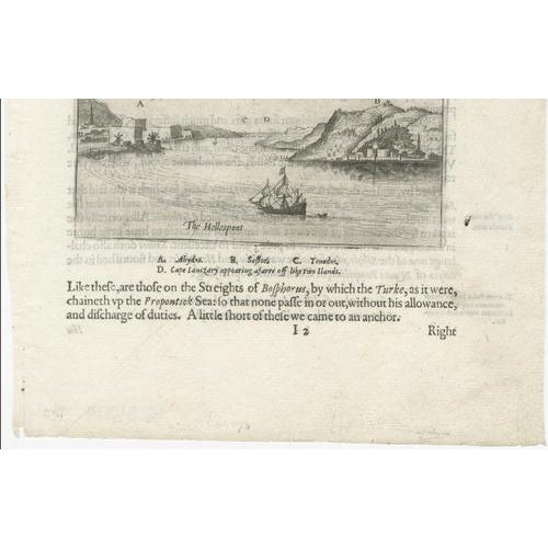 Paper Dardanelles & Hellespont View by George Sandys, 1621 For Sale - Image 7 of 9