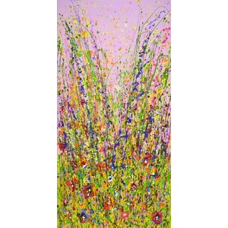 Pink Summer. Flowers.Modern Original Painting For Sale