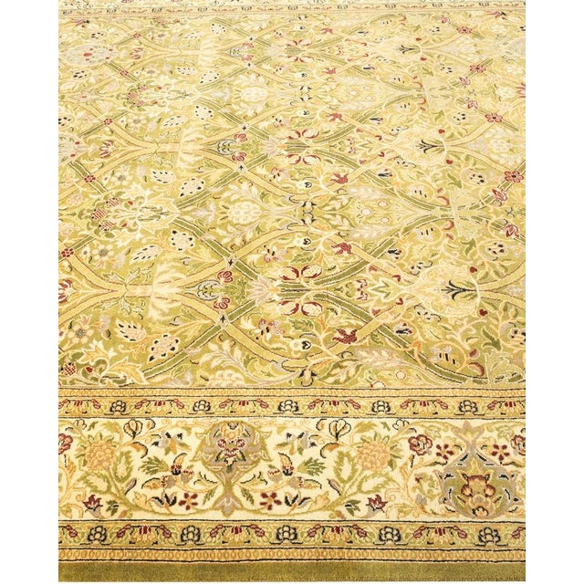 Solo Rugs Mogul, One-of-a-Kind Hand-Knotted Area Rug in Green, 6' 1" x 9' 1" For Sale - Image 4 of 8