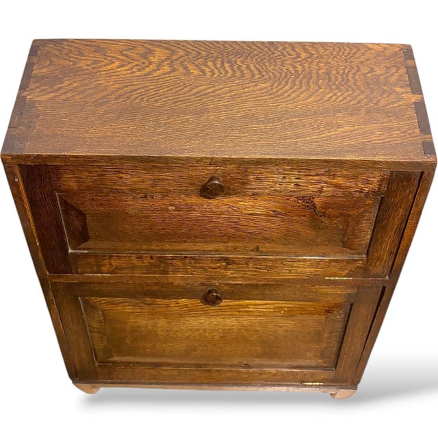 Vintage Oak Record Cabinet For Sale - Image 5 of 9