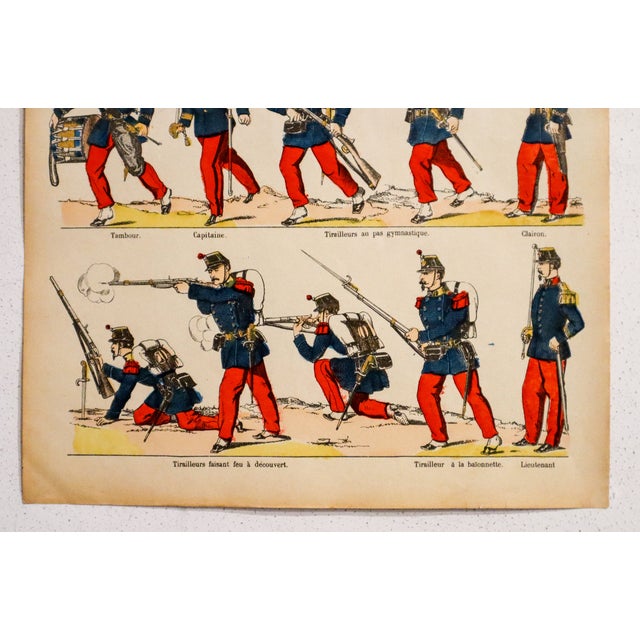French 1880s - 1890s French Military Print - Imagerie d'Épinal #64 - Infanterie (En Tirailleurs) For Sale - Image 3 of 3