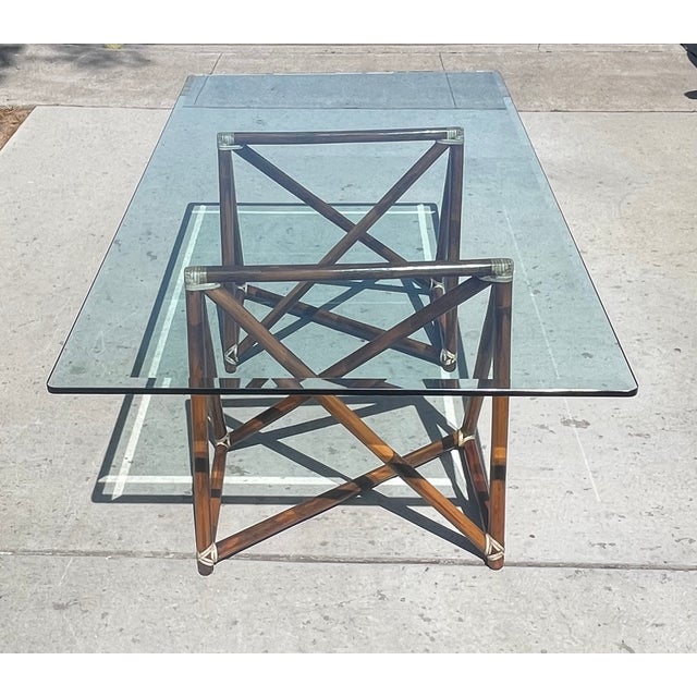 McGuire Authentic McGuire Vintage Rattan Desk or Dining Table, Organic Modern Design For Sale - Image 4 of 14