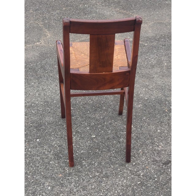 Mid 20th Century Antique Duncan Phyfe Regency Style Accent Side Chair With Rush Seat For Sale - Image 4 of 9
