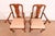 1980s Stickley Queen Anne Carved Solid Cherry Wood Armchairs, Pair For Sale - Image 5 of 15