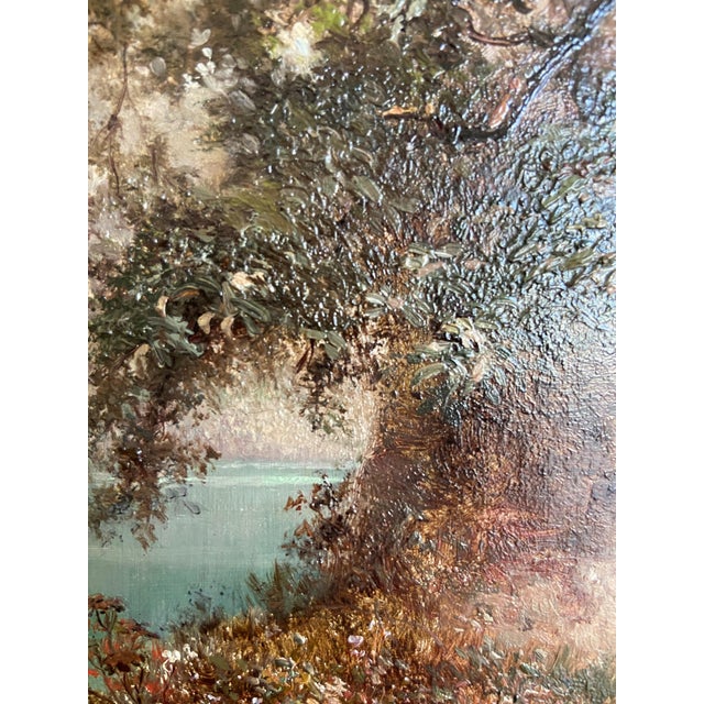 19th Century Antique Oil on Board Edward Custer Signed and Dated 1873 For Sale - Image 5 of 10