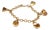 Mid 20th Century Enamel 5 Bag Charms 14k Yellow Gold Chain Bracelet For Sale
