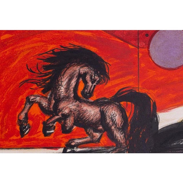 Modern Franz Priking, Cheval fougueux au Clair de Lune, Lithograph For Sale - Image 3 of 7