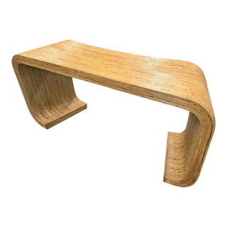 1980s Split Reed Bamboo Console in the Style of Gabriella Crespi For Sale