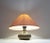 Vintage German Table Lamp with Handmade Ceramic Base from Thoms and Original Salmon-Colored Fabric Shade, 1980s For Sale - Image 3 of 10