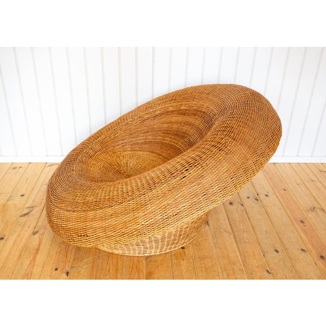 Mid-Century Modern Sculptural Wicker Basket Lounge Chair by Isamu Kenmochi, 1970s For Sale - Image 12 of 18